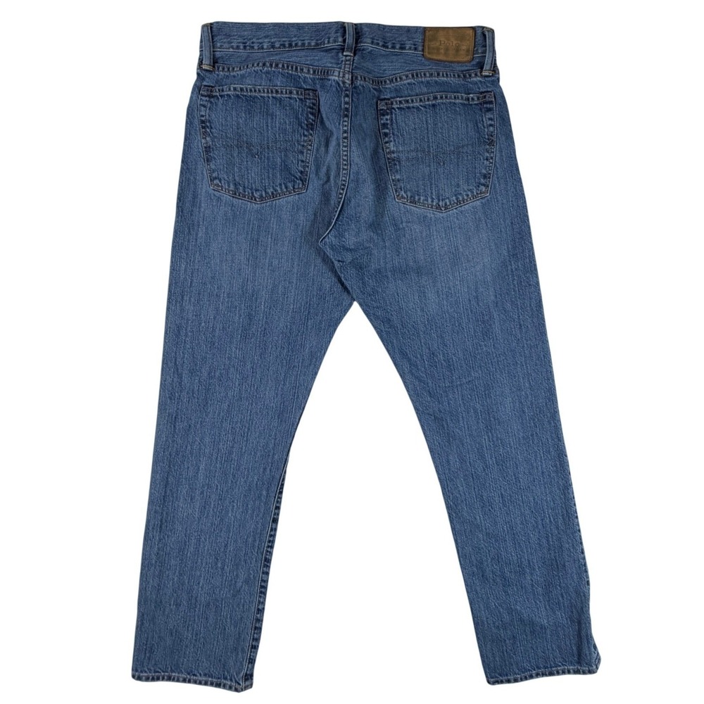 Polo Ralph Lauren Mens 33x32 Hampton Relaxed Straight Blue Denim Jeans